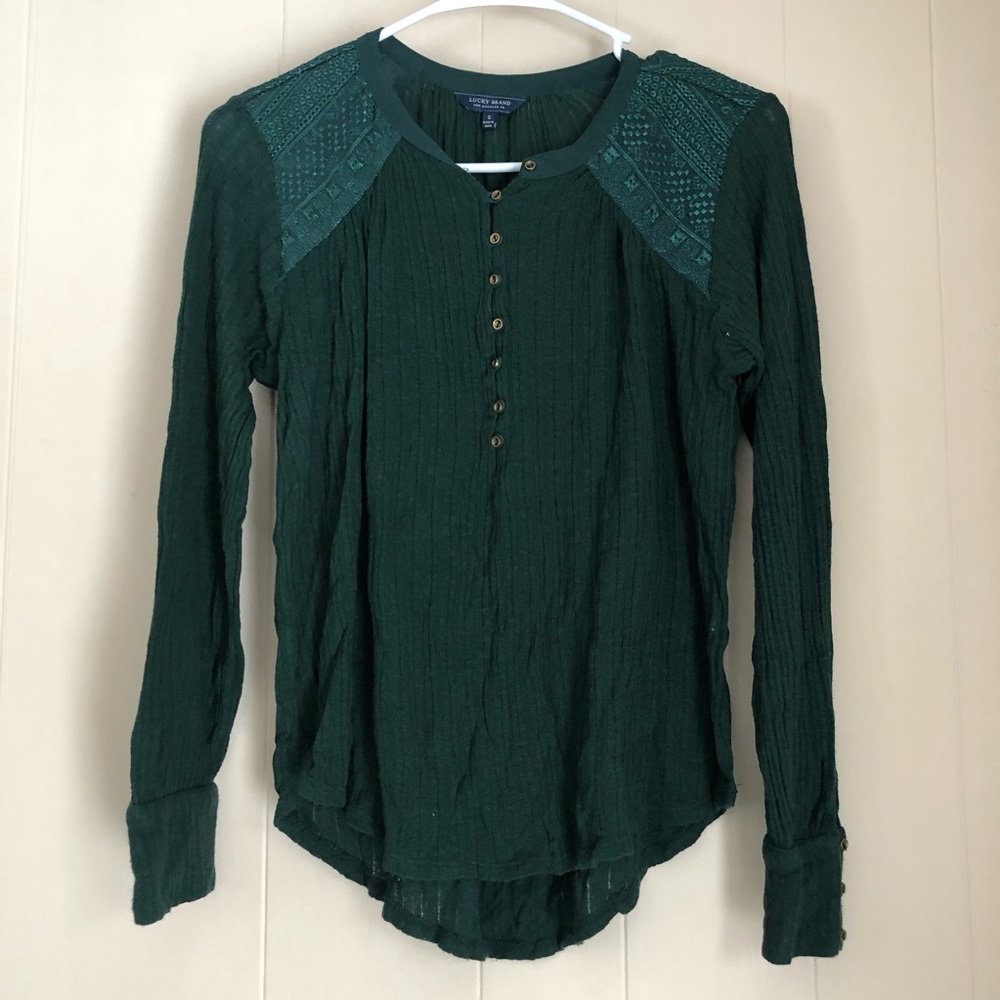 Lucky Brand Women’s Size Small Green Shirt